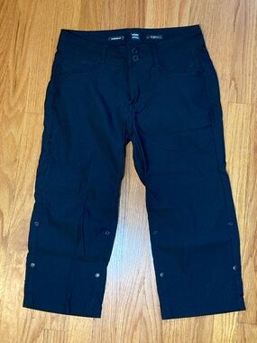 Prana Halle Capri II Hiking Pants Roll-up Shorts - Black Size 4 -  UPF 50+